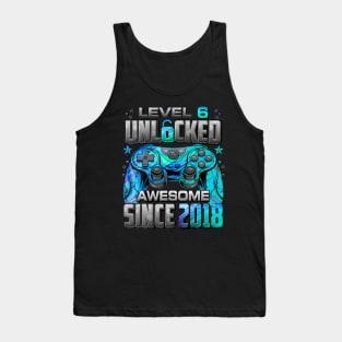Unlocked Awesome Since 2018 6Th Birthday Gaming Tank Top